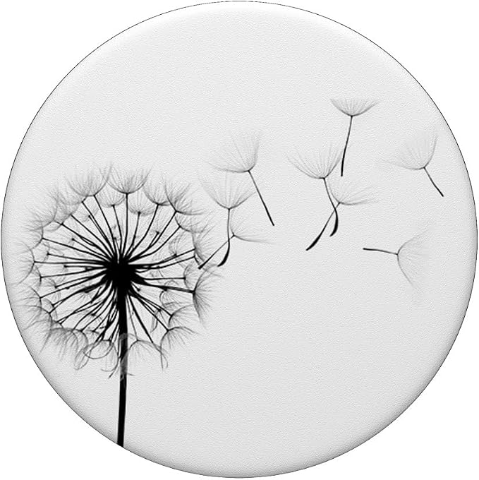 Black and White Dandelion Pop Mount Socket Cellphone Holder PopSockets Adhesive PopGrip