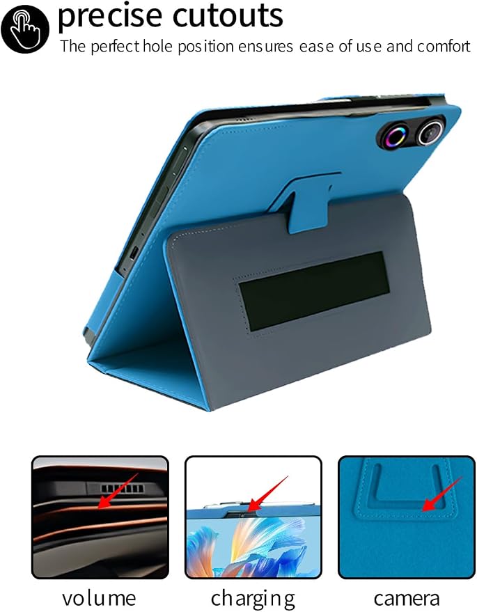for ROWT A10 Android 10 inch Tablet CaseFolding Stand Protective Cover with Pencil Holder and Wrist StrapFull Protection Premium PU Scratch Resistant(Black)