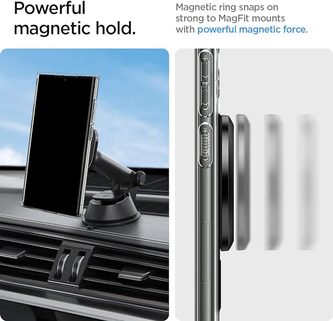 Spigen for MagSafe Ring Plate for Phone Case Wireless Charging Adapter | For iPhone 17/16/15/14/13/12/11 Samsung Galaxy S26/S25/S24/Z Fold/Z Flip 8/7 Google Pixel 10/9 Series &amp More - Black
