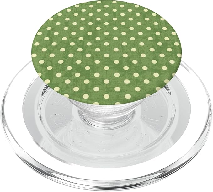 Green and Cream Polka Dot Pattern PopSockets PopGrip for MagSafe