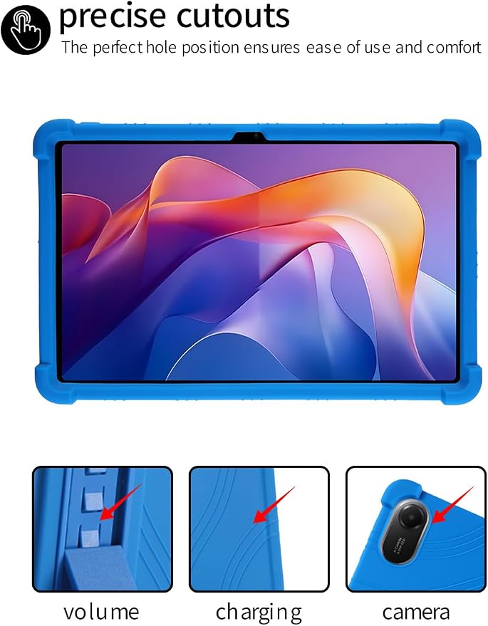 for Xiaomi Redmi Pad 2 Tablet 11 inch Tablet CaseBOVUGAC Soft Silicone Adjustable Stand Shockproof Kids Friendly for Redmi Pad 2 11 Tablet(Black)