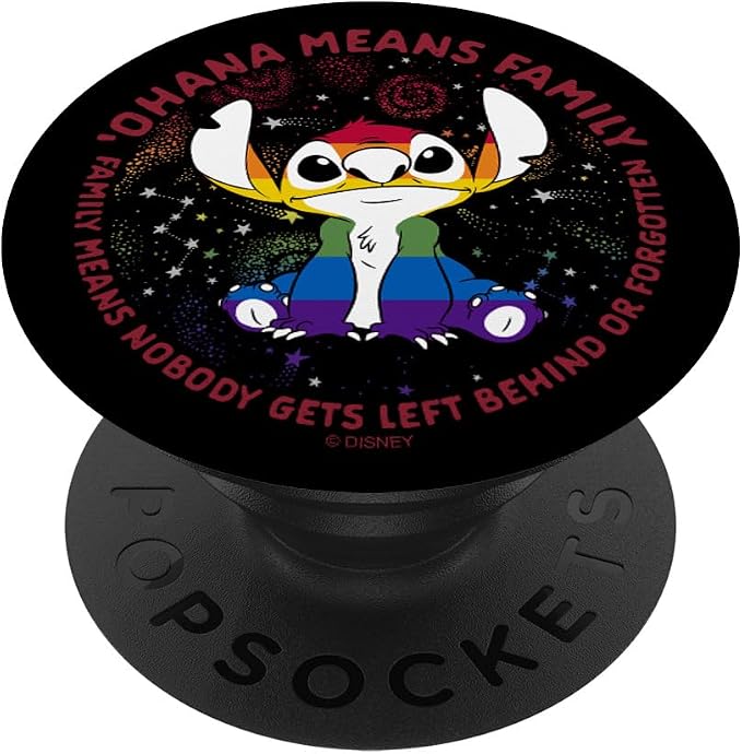 Disney Lilo &amp Stitch Ohana Means Family Rainbow Stitch PopSockets Adhesive PopGrip