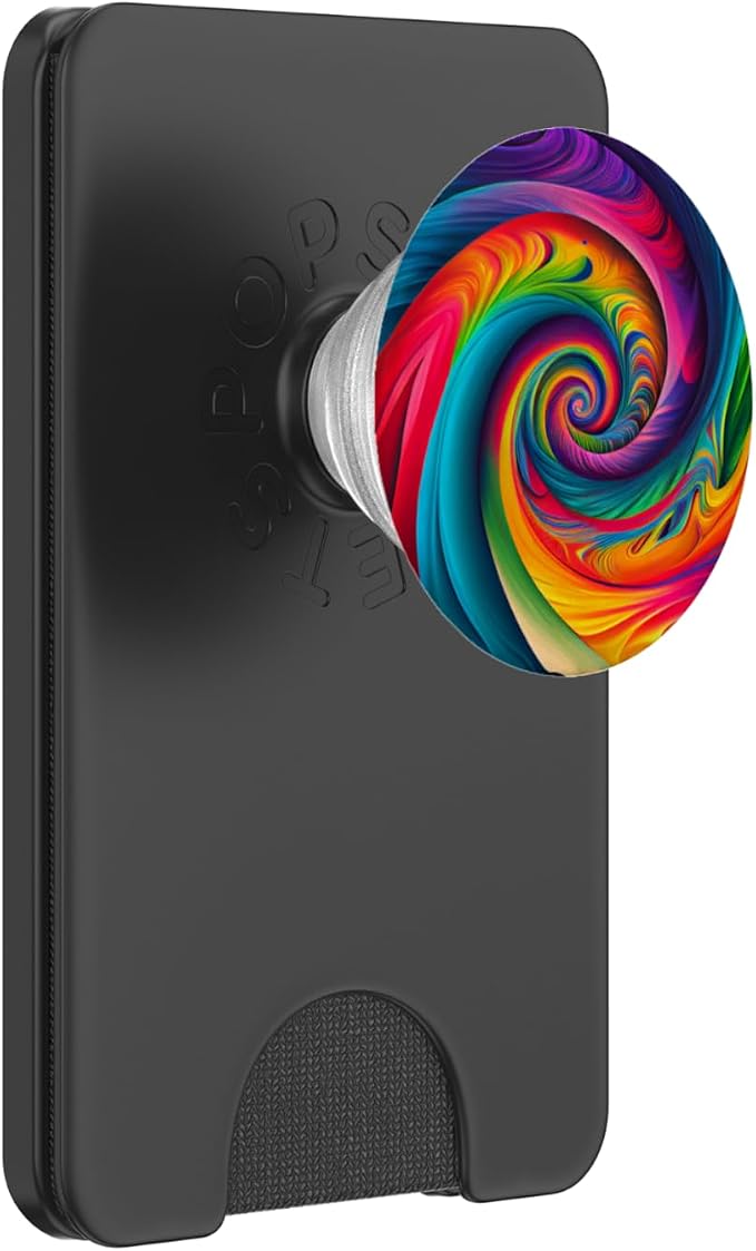 Tie Dye Rainbow Swirl Colorful Illustration PopSockets Adhesive PopGrip