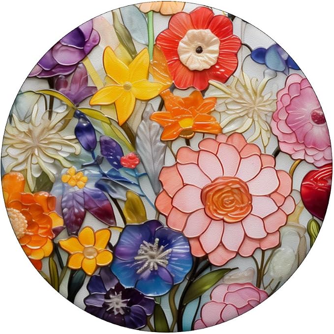 Colorful Floral Murano Glass Effect Venetian Glass PopSockets Adhesive PopGrip