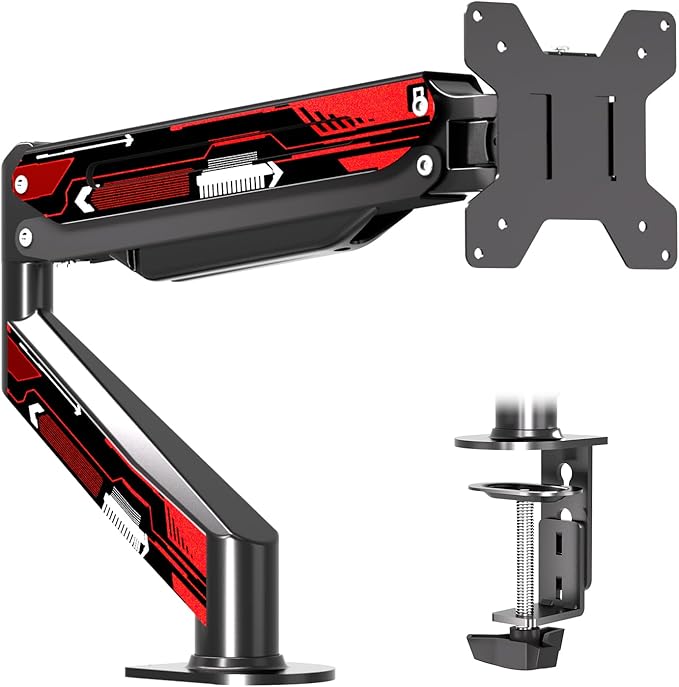 Suptek Monitor Mount, Gas Spring Monitor Arm Desk Mount Fully Adjustable Fits 32 inch Monitors Weight Capacity up to 22 lbs(MD8WR)
