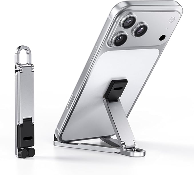 Aluminum Keychain Phone Stand Foldable and Portable with Full Rotation for Stable Hands Complimentary Viewing Multi Phone Mount