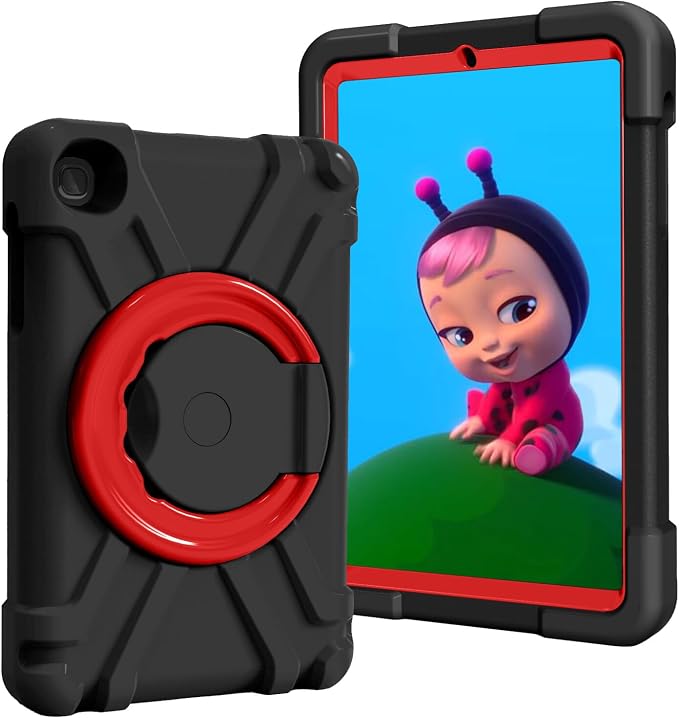 AKABEILA Compatible with Amazon Fire HD 8 2020/2022 Tablet Case，Rugged Kids Case with Stand Lightweight Shockproof Kids Friendly Tablet Cover Black