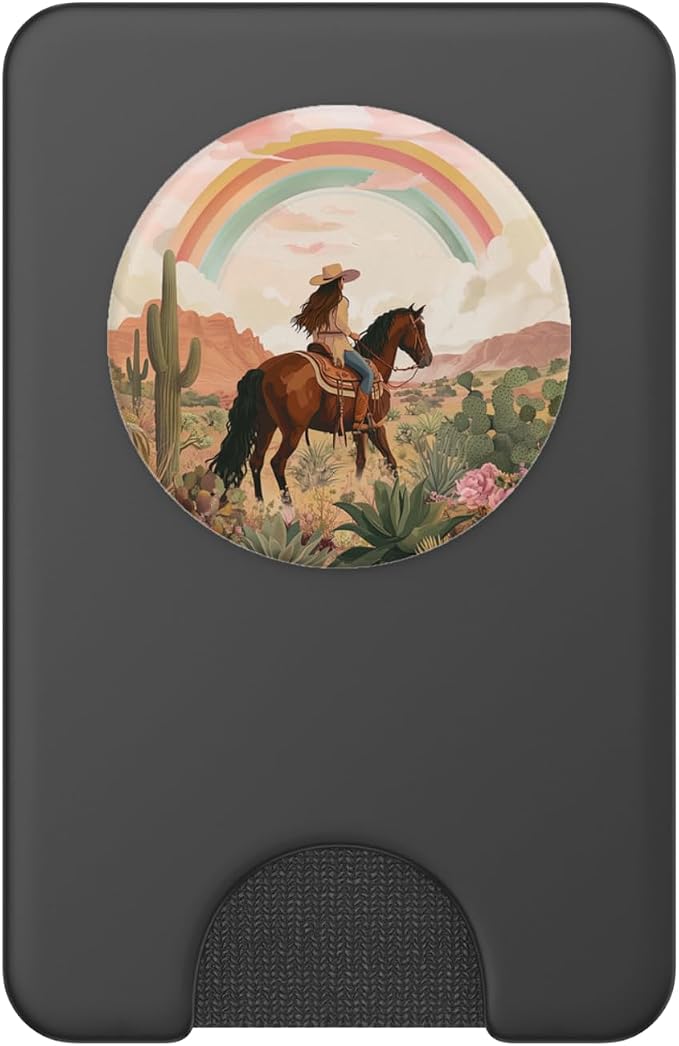Aesthetic Western Cowgirl Riding Horse Vintage Country Theme PopSockets Adhesive PopGrip
