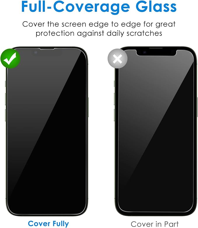JETech One Touch Install Screen Protector for iPhone 11/XR 6.1-Inch Full Coverage Tempered Glass Film Auto Alignment Tool Kit HD Clear 2-Pack