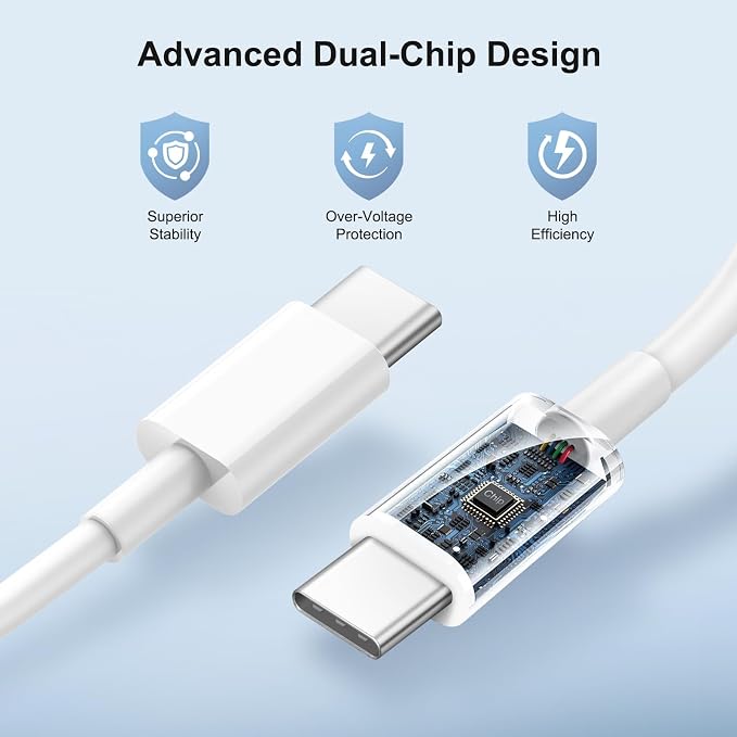 iPhone 17 16 Charger Fast Charging Extra Long 10FT USB C Charger(Black) | for iPhonesiPadsTabletsAndroid devices[ETL SAFETY CERTIFIED] 20W Type C Charger Block with Fast Charging USB C Cables