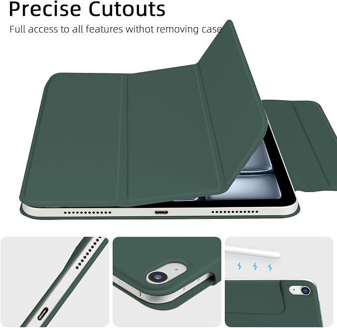for iPad Air 13 inch M4/M3/M2 Case (2026/2025/2024Model A3268/A3269/A3271) Auto Sleep/Wake and Magnetic Closure Slim Trifold Stand Case PU Leather Cover Support Apple Pencil Pro Black