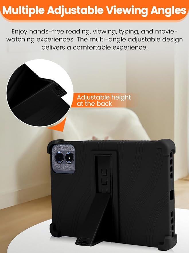 Case Compatible with TABWEE T50 11 inch Tablet – Shockproof Silicone Protective Case with Kickstand Anti-Slip Drop-Resistant Business Style (Black)