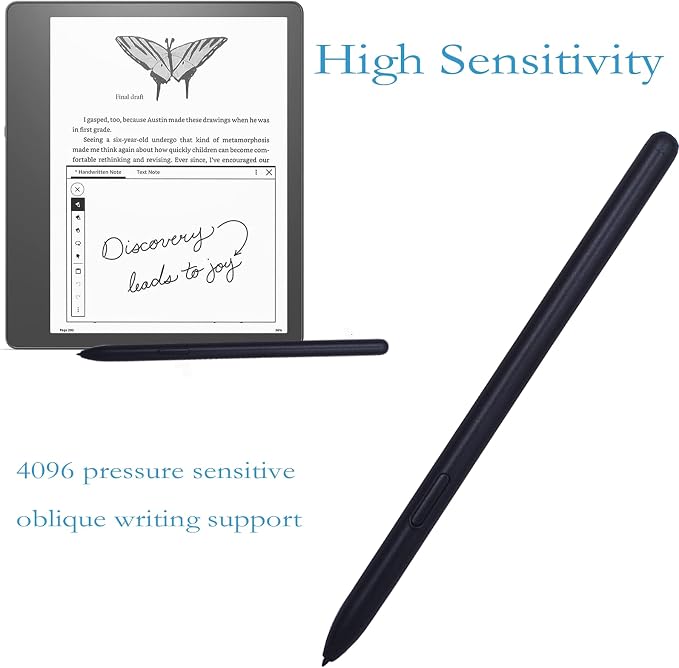 Black Stylus Pen Replacement for Kindle Scribe 4096 Pressure Sensitivity Magnet Adsorption EMR Pen for Digital Writing Drawing Replacement for Kindle Scribe Pen