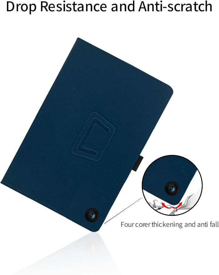 for Lenovo Tab One 8.7 Inch Android Tablet CaseBOVUGAC Folding Stand Protective Cover with Pencil Holder and Wrist StrapFull Protection Premium PUScratch Resistant(Black)