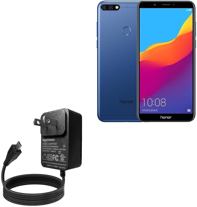 BoxWave Charger Compatible with Honor 7C - Wall Charger Direct (15W) Rapid Charge Your Device with Built-in 3ft Cable