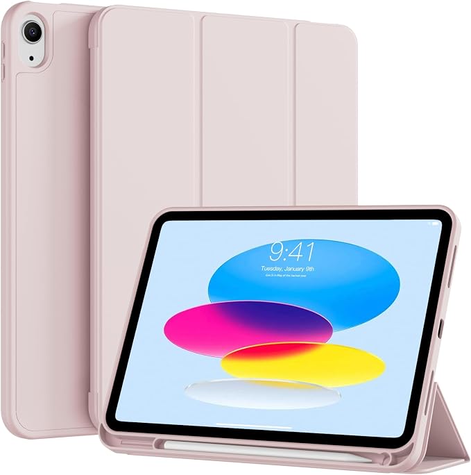 Case for iPad A16 11th/10th Generation 11 Inch/10.9 Inch Black | a16 ipad case with Pencil Holder Slim Trifold Stand Smart Cover and Soft TPU Back Auto Wake/Sleep 2022/2025