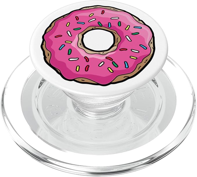 Pink Donut Sprinkles Funny Food Doughnut Lovers PopSockets Adhesive PopGrip