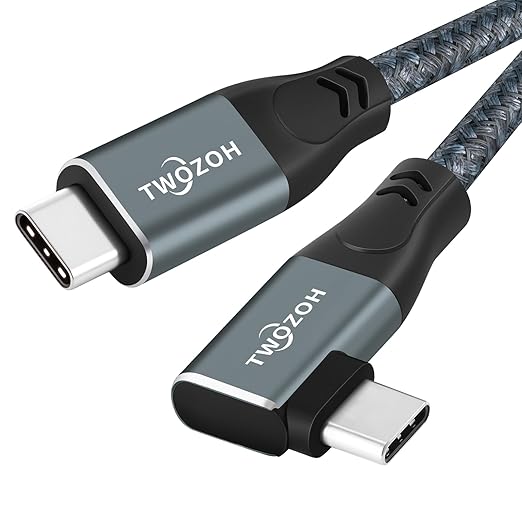 Twozoh USB C to USB C 3.2 Gen 2 Cable 20Gbps Data Transfer 100W PD Fast Charging 4K Video Output Monitor Cord (10FT Grey) 2-Pack