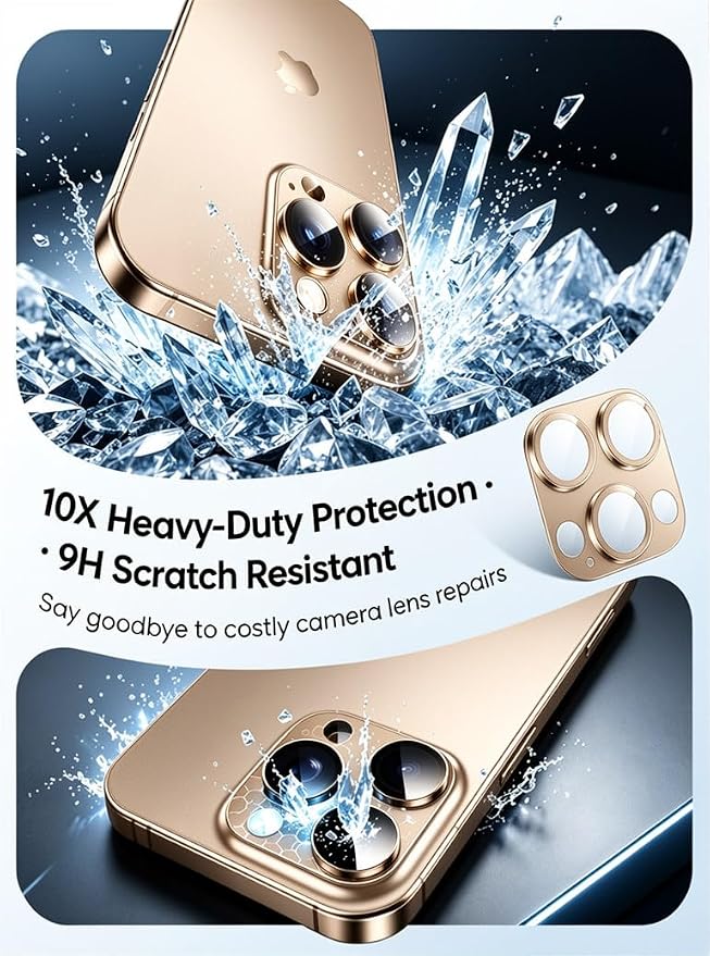 [2 Pack] Compatible for iPhone 13 Pro/iPhone 13 Pro Max Camera Lens Protector Metal Plus Tempered Glass Camera Cover Oneness Design Ultra Clear Anti-Explosion Black+Black