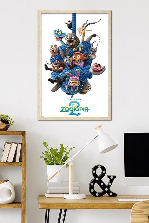 Disney Zootopia 2 (2025) - Group One Sheet Wall Poster, 34L" x 22.4W", Blonde Framed Version