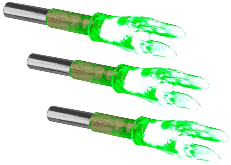 Linpeng 6PCS S Led Lighted Nocks for Arrows with .244"/6.2mm Inside Diameter,Screwdriver Included (Green)