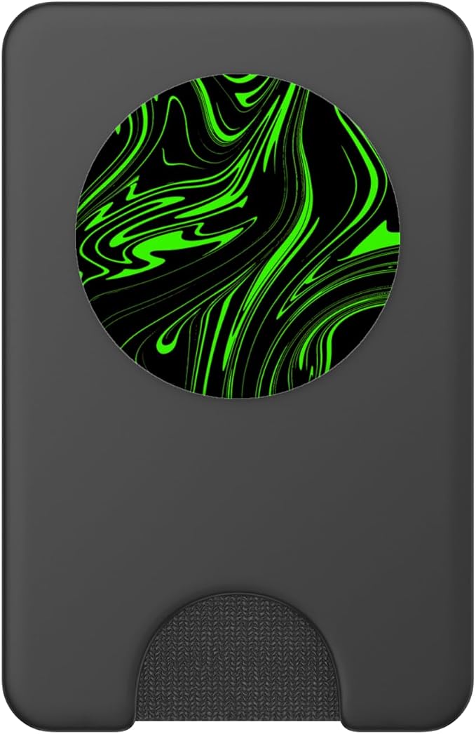 Green Black Modern Abstract Swirl Pattern Men Teen Boys PopSockets PopGrip for MagSafe