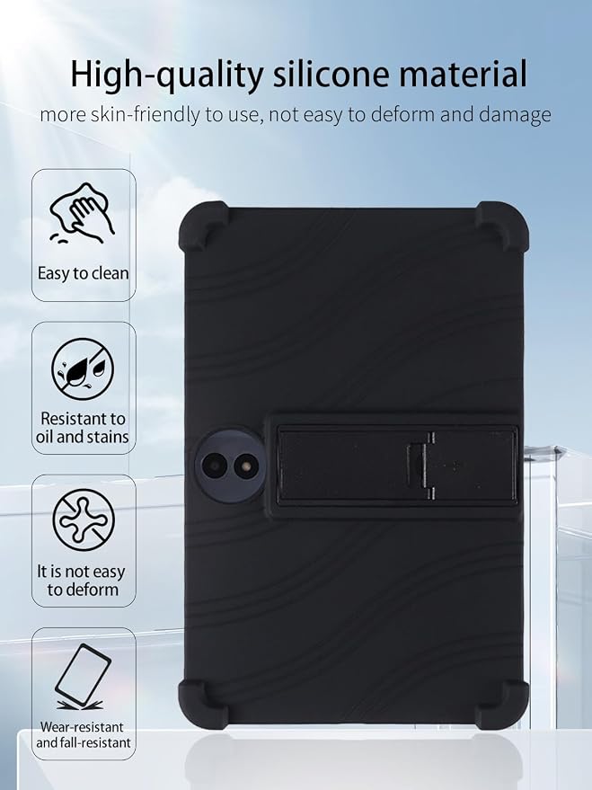 for TCL NXTPAPER 11 Plus Android 15 Gaming Tablet11.5 2.5K Ultra Clear Display Tablet Model CaseSoft Silicone Adjustable Stand Cover Lightweight Kids FriendlyBlack.