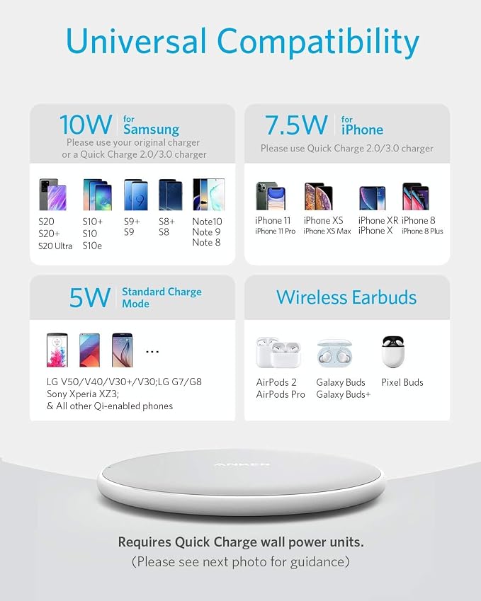 Anker Zolo Magnetic Wireless Charger &amp Anker 313 Wireless Charger (Pad)