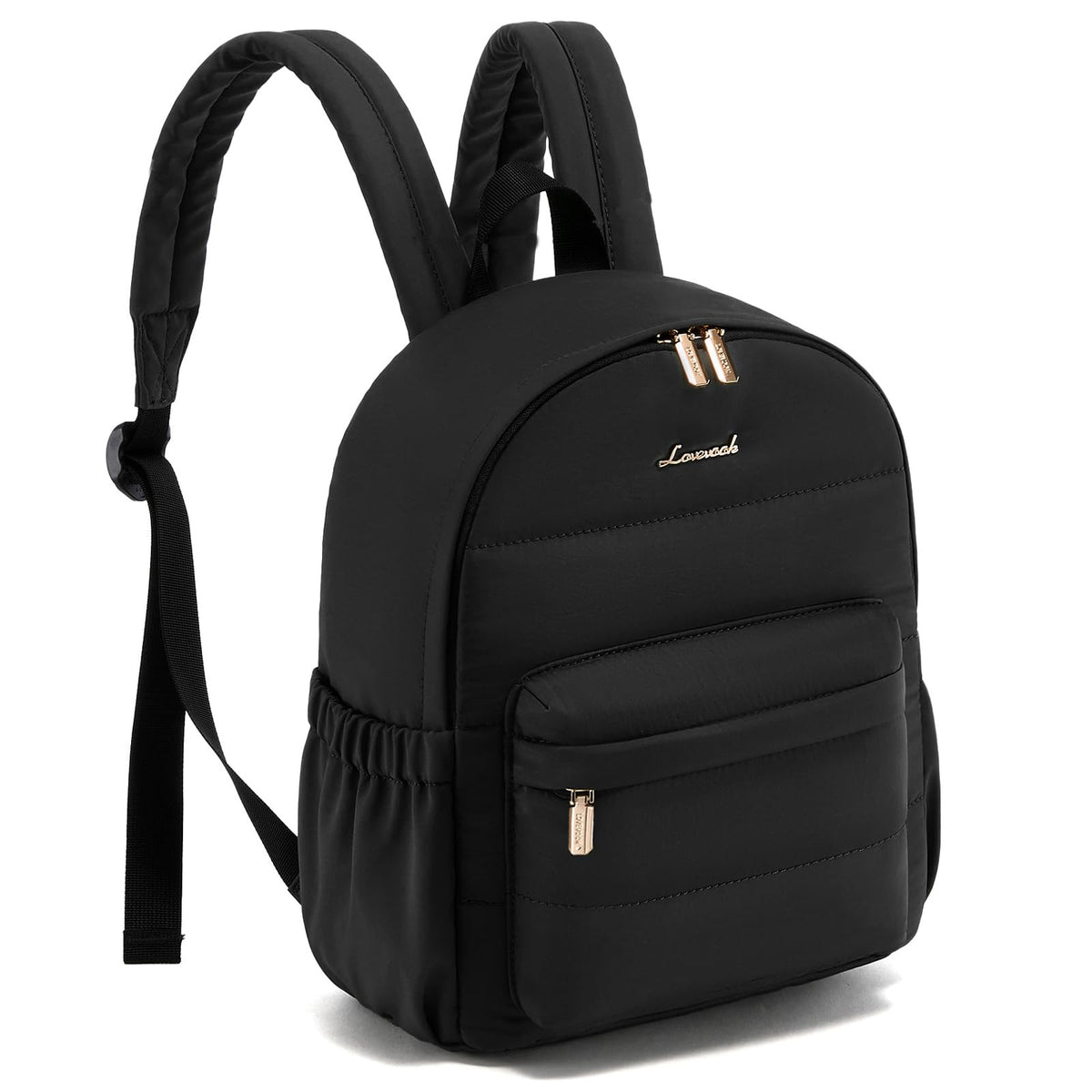 LOVEVOOK Mini Backpack Purse for Women, Small Puffer Lightweight Backpack, Casual Daily Daypack Purse for Women, back pack with Anti-theft Pocket for Travel-Black