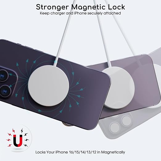 Magnetic Wireless Charger for iPhone 2Pack 6FT [Apple MFi Certified]Mag-Safe Charger Cable Wireless Magnetic Charging Cord with USB C Fast Charging Block for iPhone Air/17/17 Pro/17 Promax/16/16Plus