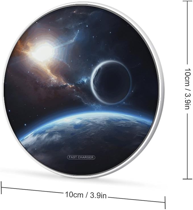 Planet Wireless Charger Portable 10W Fast Wireless Charging Pad Compatible with Phone Ultra-Thin Charging Station Lightweight Charger Mat for Travel Home Office Desk