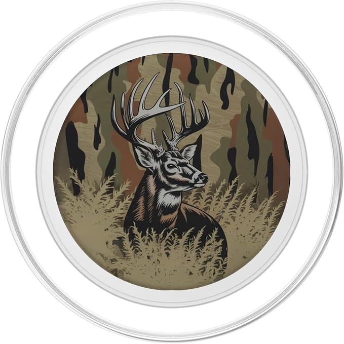 Aesthetic Whitetail Deer Bottomland Camo Deer Hunting Camo PopSockets PopGrip for MagSafe