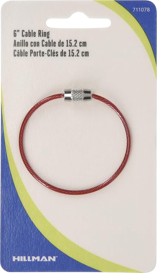 Hillman Cable Ring 6" with Lock, Steel, 1 Pack
