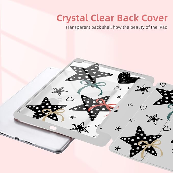 Joyland Leopard Print for iPad 10th Generation Case 10.9 inch 2022/iPad (A16) 11th Gen 11 2025Built-in Pencil Holder with Shockproof Cover Clear Transparent Back Shell Auto Wake/SleepBlack