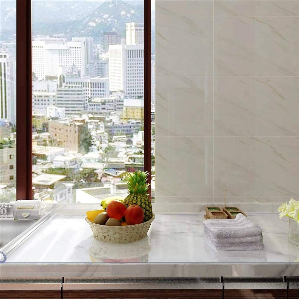 NECAUX Clear PVC Table Cover Protector 24 x 42 Inch 1.5mm Thick