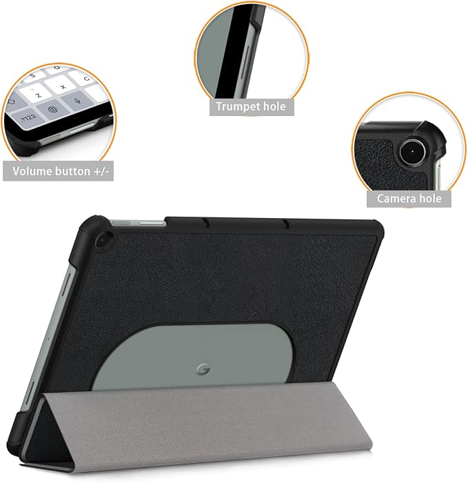 Case for Google Pixel Tablet 11inch 2023 Release Folio Slim Cover Lightweight Hard Shell Protective Case with Multi-Angle StandBlack