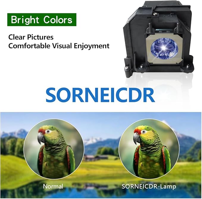 SORNEICDR EL PLP71/V13H010L71 Replacement Projector Lamp Bulb with Housing Compatible with EPSON BrightLink 475Wi 485Wi 480i, PowerLite 485W 480 475W 470, EB-485Wi EB-485W EB-480E EB-480 EB-475Wi