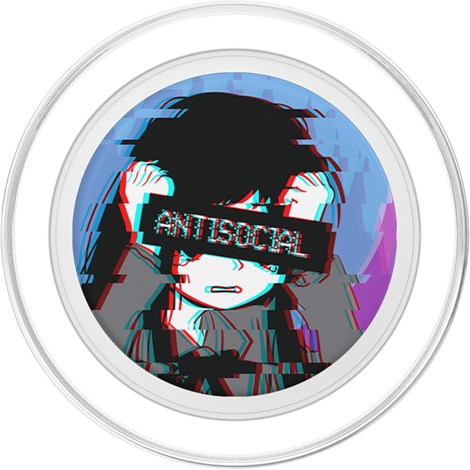 Antisocial Sad Anime Girl Japanese Vaporwave Aesthetic PopSockets Adhesive PopGrip