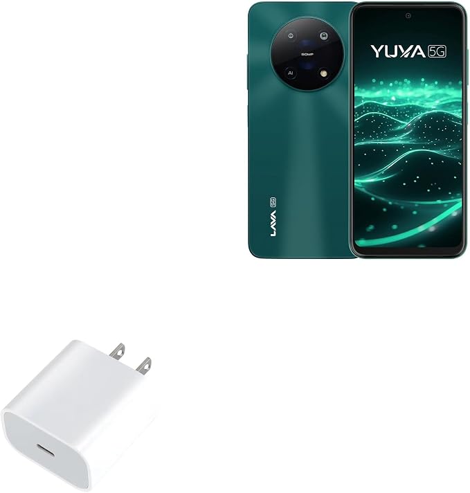 BoxWave Charger Compatible with Lava Yuva 5G - PD GAN miniCube (30W) 30W Tiny PD GAN Type-C Wall Charger - Winter White