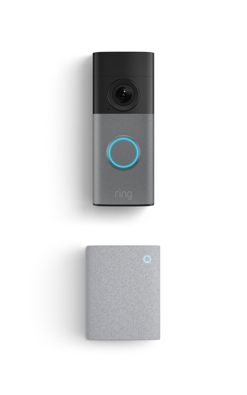 Ring Wired Doorbell (newest model), Speckled Gray with Chime (newest model), White