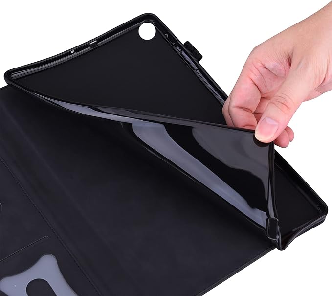 Folio Cover for Amazon Fire Max 11 2023 (13th Generation) Techcircle PU Leather Multi-Angle Stand Flexible TPU Back Shell Protective Case with Pen Holder &amp Front Pocket for Fire Max 11 Tablet Bl