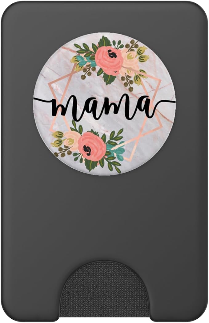 Mama in Rose Pink &amp Flowers PACM024e PopSockets Adhesive PopGrip