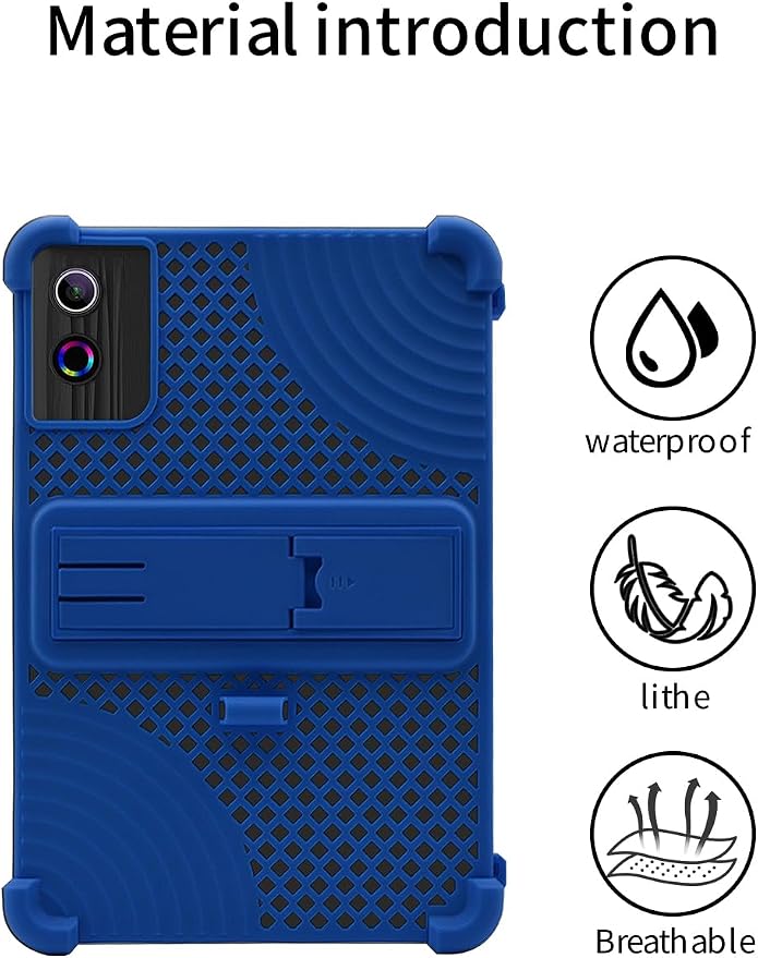 for UGRIHACH A7 11 inch Android Tablet CaseBOVUGAC Soft Silicone with Capacitive PenHeat Dissipation DesignAdjustable StandShockproofKids Friendly(Black)