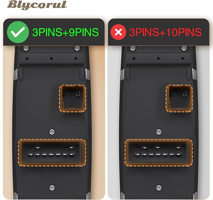 Blycorul Master Power Window Switch Driver Side Compatible with 2009 2010 2011 2012 Dodge Ram 1500/2500/3500 Quad & Crew Cab Pickup-9 Pins+3 Pins Replaces OEM 4602863AD,4602863AB,4602863AC