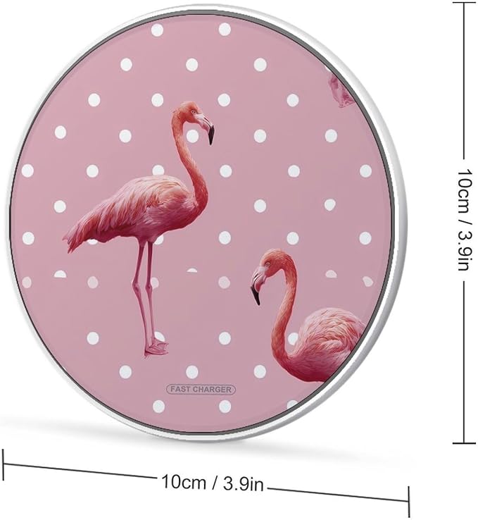 White Dots Flamingo Wireless Charger Portable Charging Pad | LightweightAll Smartphone