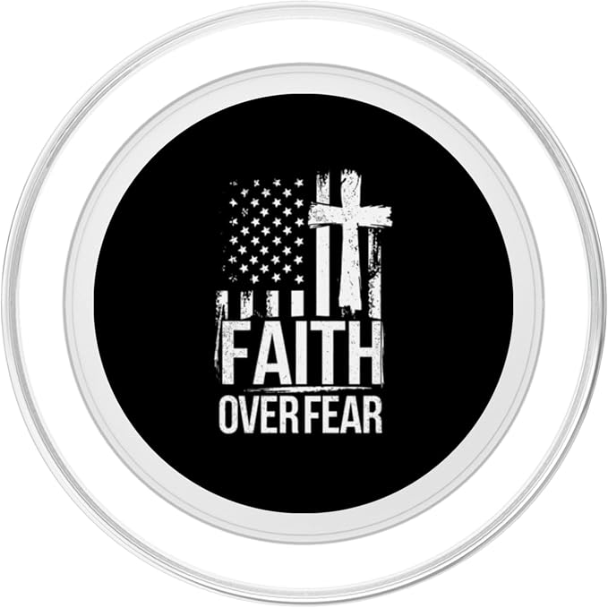 Christian Patriotic Faith Over Fear Christmas Design PopSockets PopWallet for MagSafe