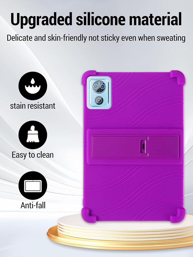 for DEERTiME E15 10 inch Android 15 Tablets Protective caseShockproof Lightweight Silicone Protective Cover with StandChild-Friendly ProtectionEasy to Clean DesignBlack