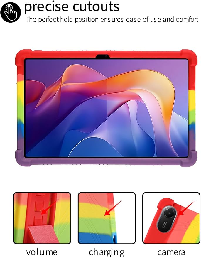 for Xiaomi Redmi Pad 2 Tablet 11 inch Tablet CaseBOVUGAC Soft Silicone Adjustable Stand Shockproof Kids Friendly for Redmi Pad 2 11 Tablet(Black)