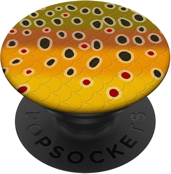 Brown Trout Pattern Fish Art Trout Fishing Fly Fishing Gift PopSockets Adhesive PopGrip