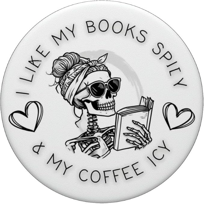 Books Spicy Coffee ICY Book Booktrovert Librarian Bookish PopSockets PopGrip for MagSafe